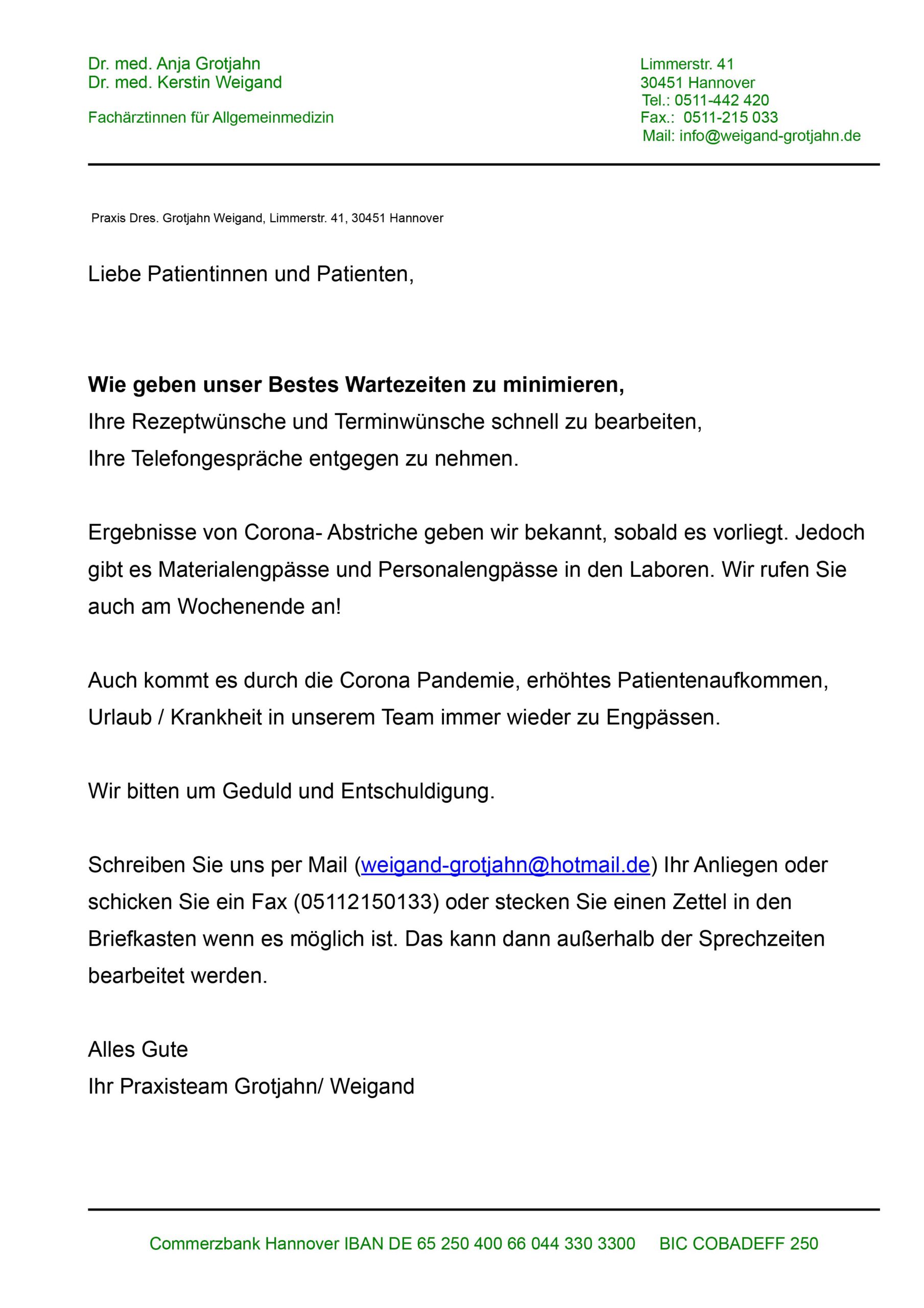 2.11.2020 Anschreiben PAtienten